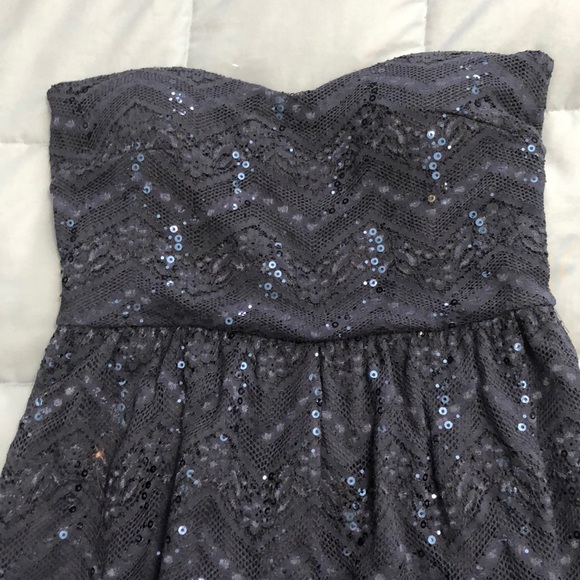 Size L strapless navy sparkle dress - Picture 2 of 8